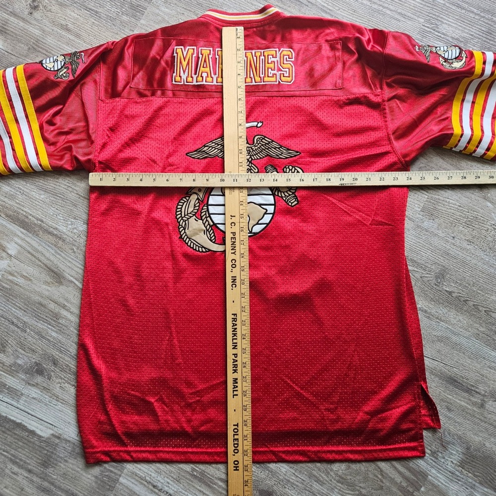 Colosseum Athletics USMC Jersey Men Large Red Embroidered Marines Football Shirt - Picture 11 of 14